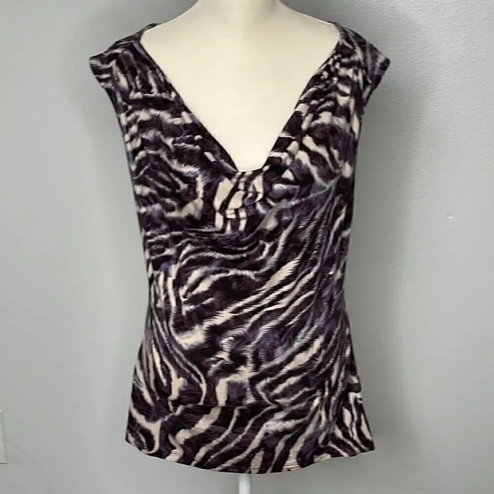 Velvet zebra tank. Rayon/spandex. Size Medium.